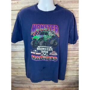 Monster Jam Grave Digger Monster Truck Double Sided Shirt L Hanes Heavyweight